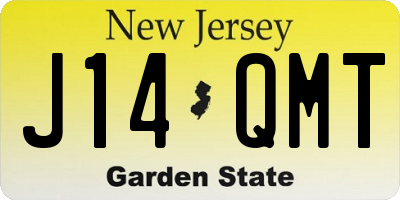 NJ license plate J14QMT