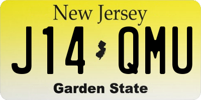 NJ license plate J14QMU