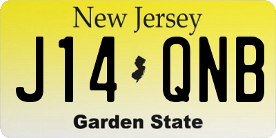 NJ license plate J14QNB