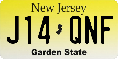 NJ license plate J14QNF