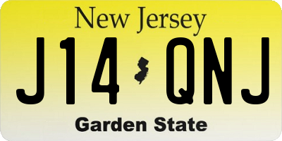 NJ license plate J14QNJ
