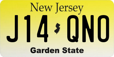 NJ license plate J14QNO