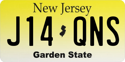 NJ license plate J14QNS