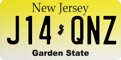 NJ license plate J14QNZ
