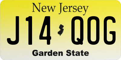 NJ license plate J14QOG