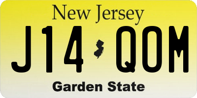 NJ license plate J14QOM