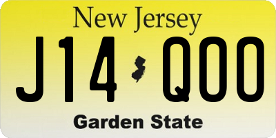 NJ license plate J14QOO