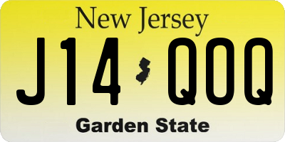 NJ license plate J14QOQ