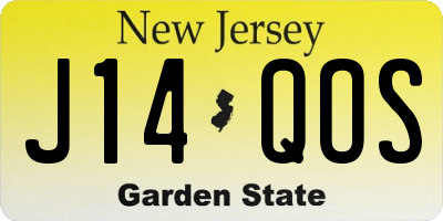 NJ license plate J14QOS