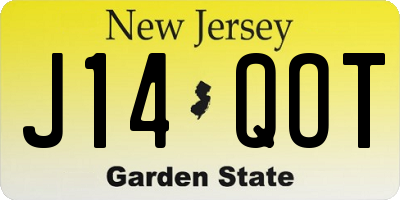 NJ license plate J14QOT