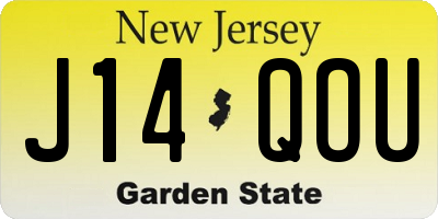 NJ license plate J14QOU