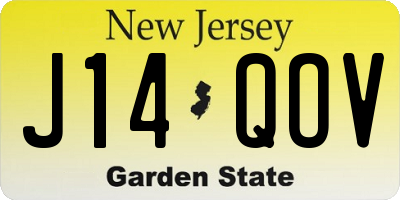 NJ license plate J14QOV