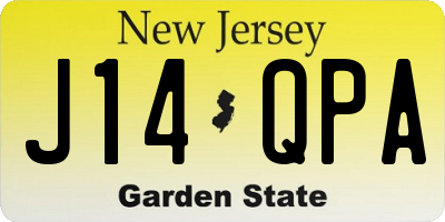 NJ license plate J14QPA