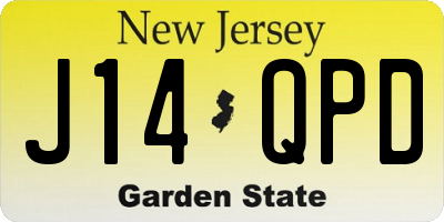NJ license plate J14QPD
