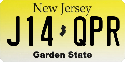 NJ license plate J14QPR