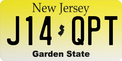 NJ license plate J14QPT