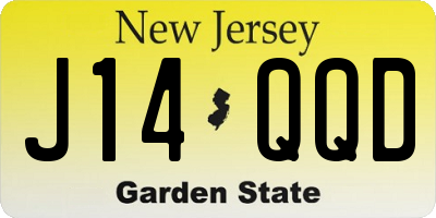 NJ license plate J14QQD
