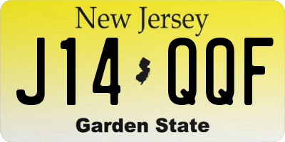 NJ license plate J14QQF