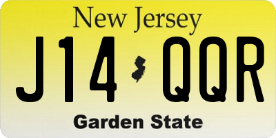 NJ license plate J14QQR