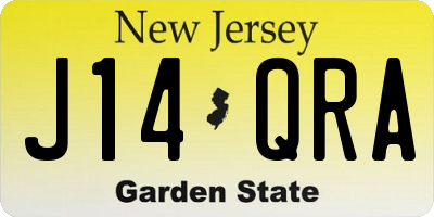 NJ license plate J14QRA