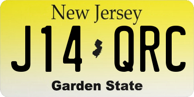 NJ license plate J14QRC