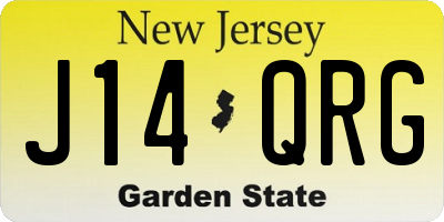NJ license plate J14QRG