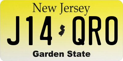 NJ license plate J14QRO
