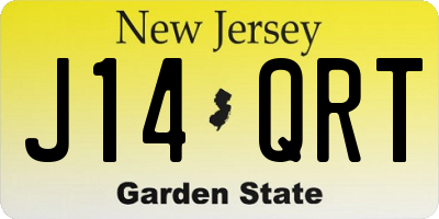 NJ license plate J14QRT