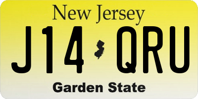 NJ license plate J14QRU