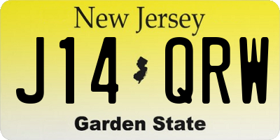 NJ license plate J14QRW