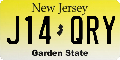 NJ license plate J14QRY