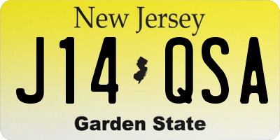 NJ license plate J14QSA