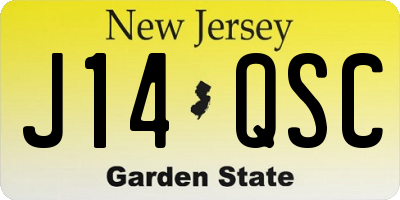 NJ license plate J14QSC
