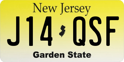 NJ license plate J14QSF