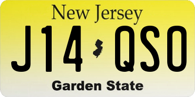 NJ license plate J14QSO