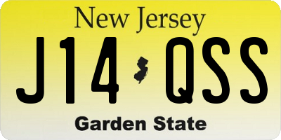 NJ license plate J14QSS