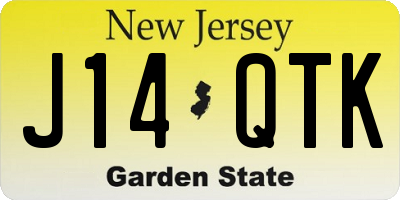 NJ license plate J14QTK