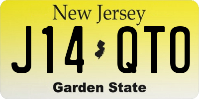 NJ license plate J14QTO