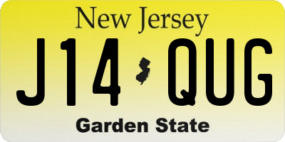 NJ license plate J14QUG