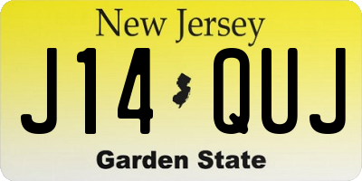 NJ license plate J14QUJ