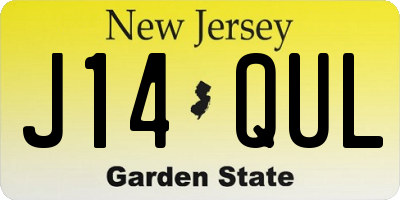 NJ license plate J14QUL
