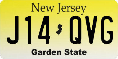 NJ license plate J14QVG