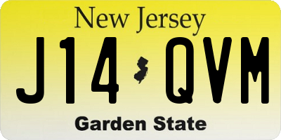 NJ license plate J14QVM