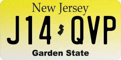 NJ license plate J14QVP