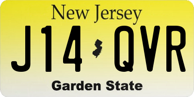 NJ license plate J14QVR