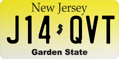 NJ license plate J14QVT