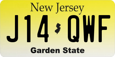 NJ license plate J14QWF