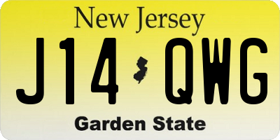 NJ license plate J14QWG