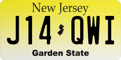 NJ license plate J14QWI