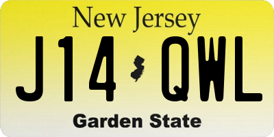 NJ license plate J14QWL